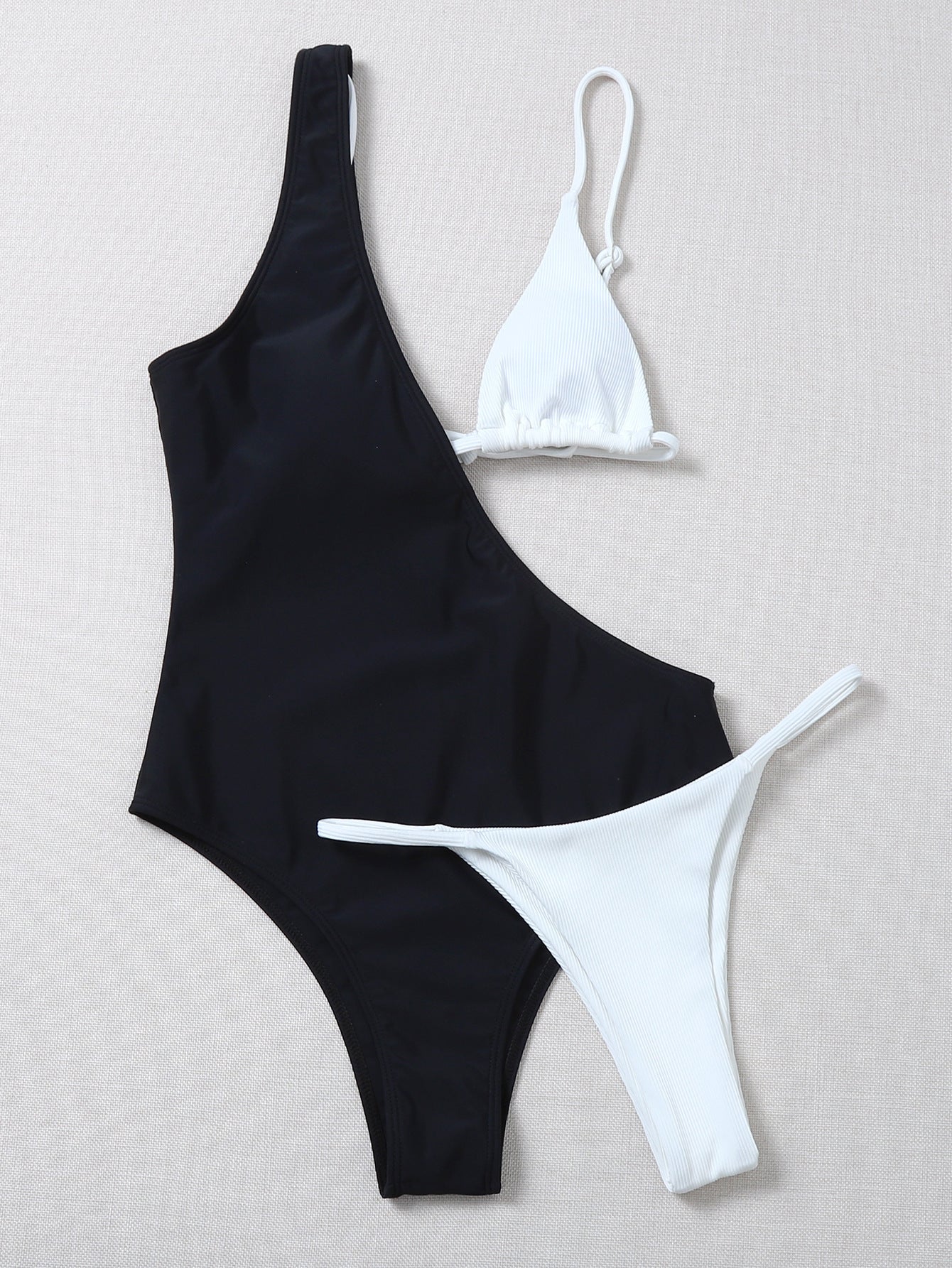 Solid Color One Piece Swimsuit