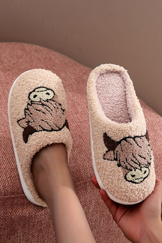 Pantuflas de felpa de animales de dibujos animados de pergamino