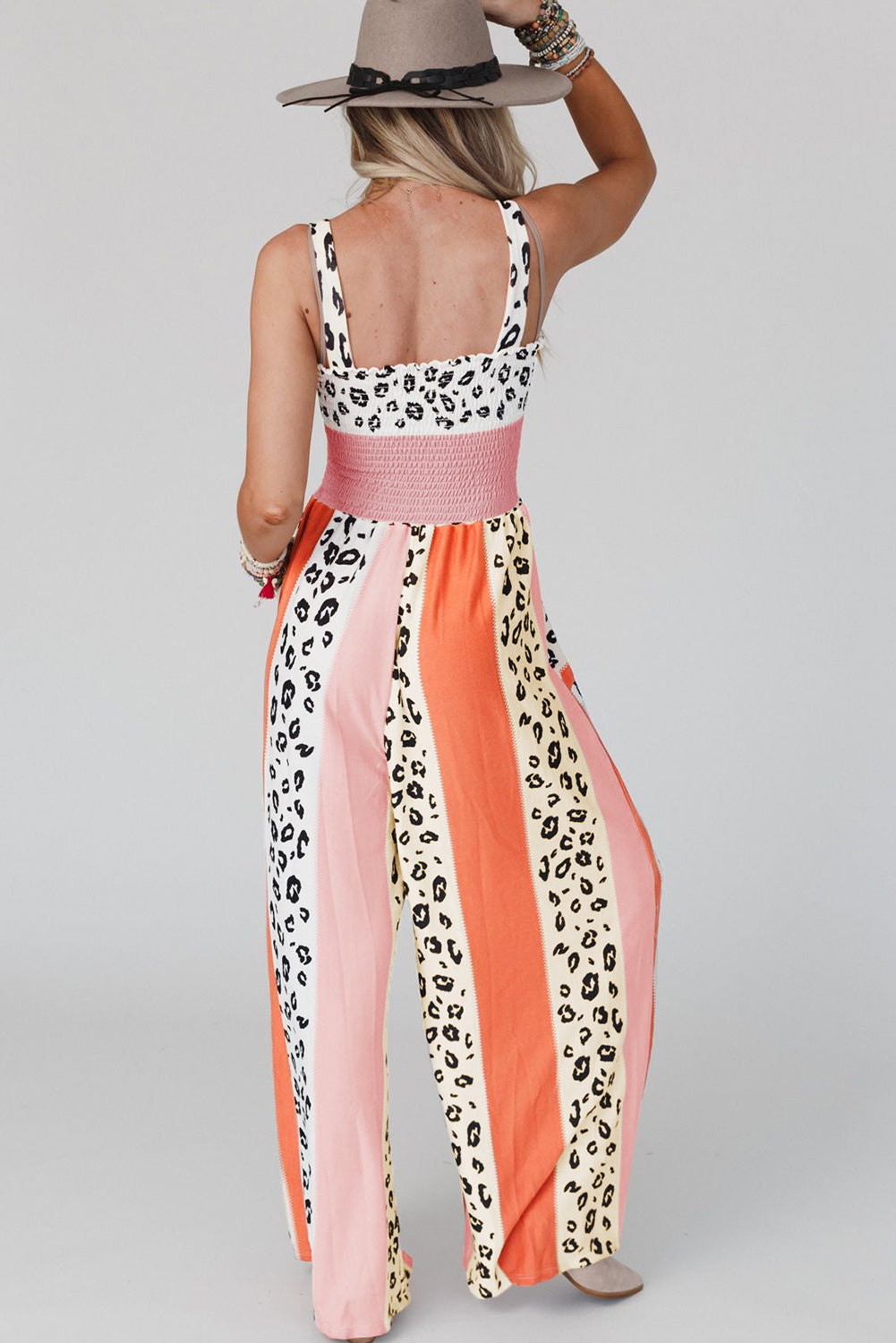 Pink Leopard Color Mix Jumpsuit