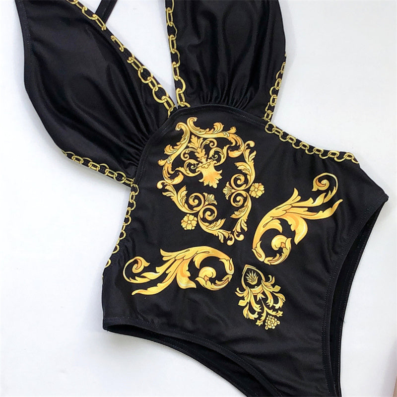 Women's One-Piece Chain Print Swimsuit