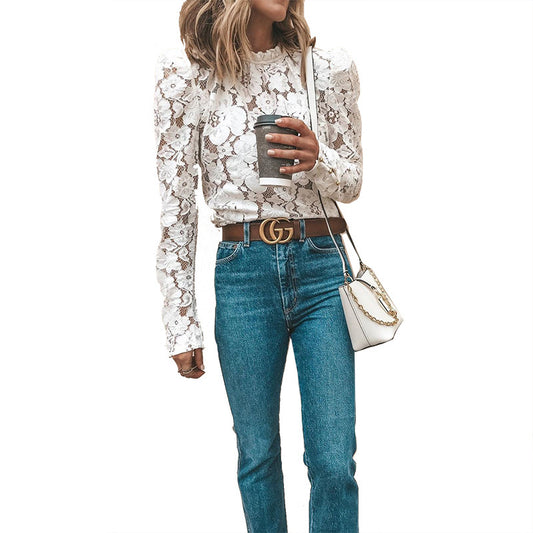 Cutout lace blouse