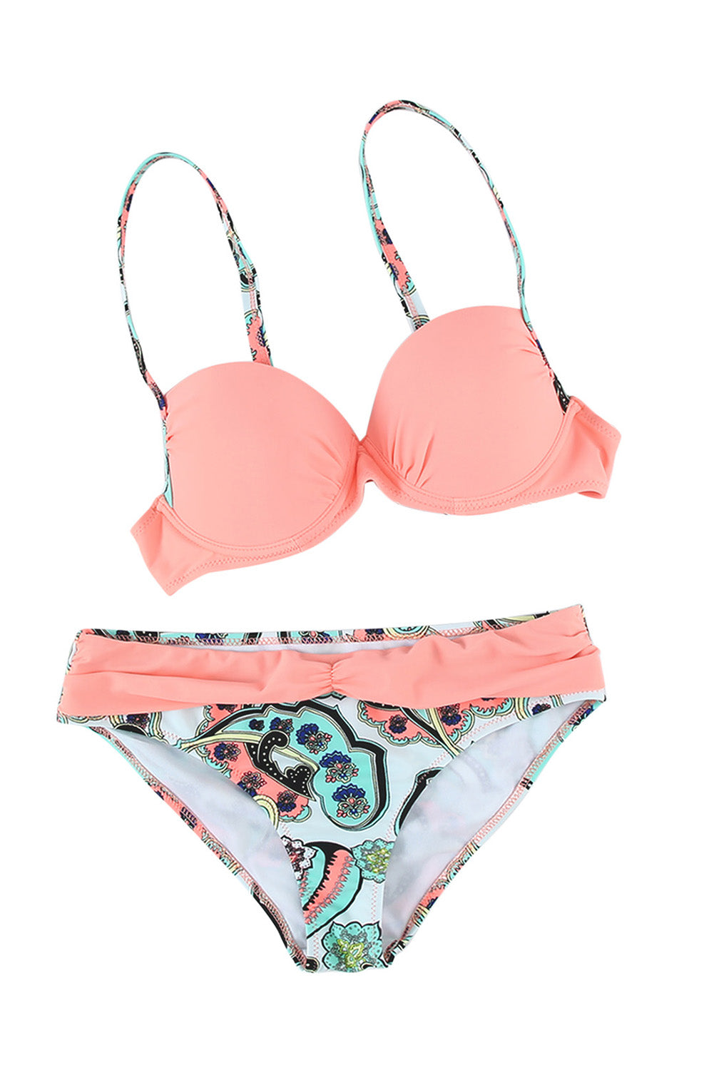 Conjunto de bikini push-up con relleno acolchado rosa sexy