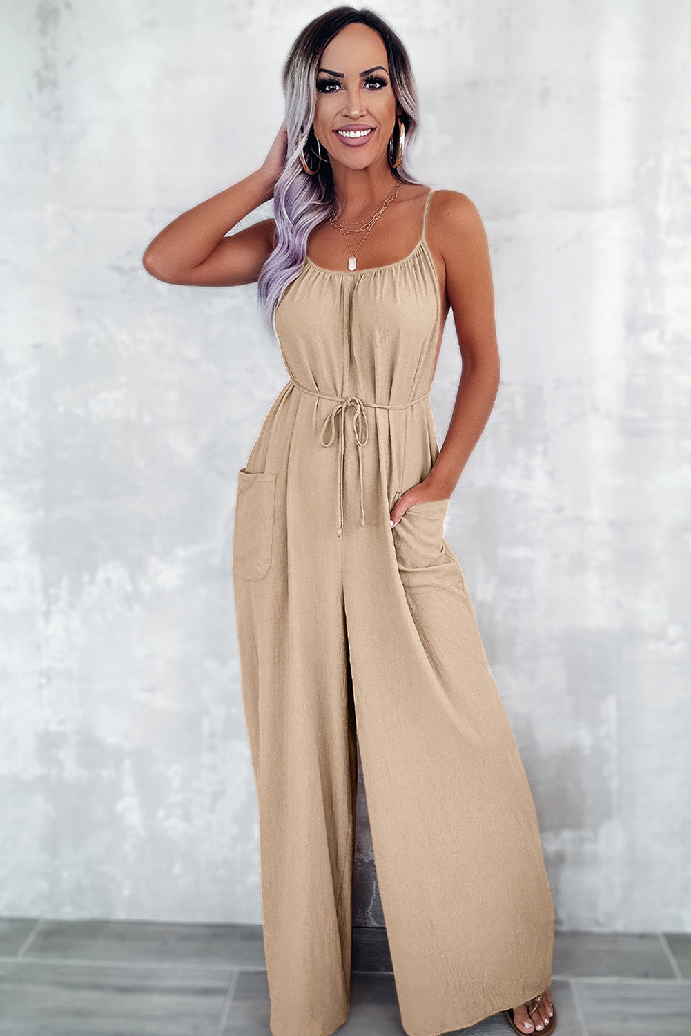 Wide Leg Jumpsuit with Pockets